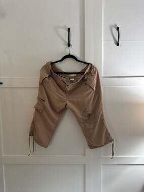 No Boundaries Y2K Khaki Cropped Cargo Pants Capri Size 15